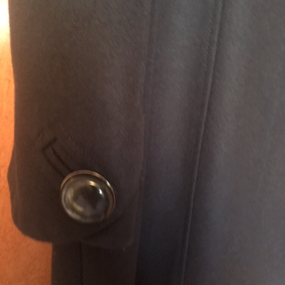 French Connection  Navy  Ruffle Peacoat  Sz 6 - Picture 6 of 8